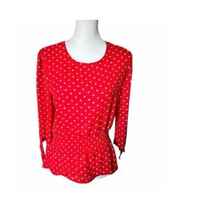 Wishful Park Red and White Top.  3/4 Sleeve Medium